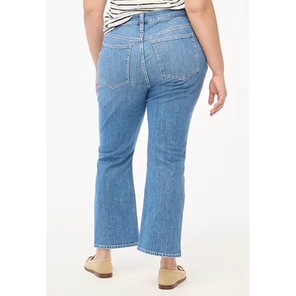 J. Crew Mid Rise Flare Crop Jeans Stretch Denim Dark Wash 28 - Picture 2 of 8
